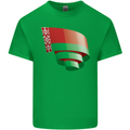 Curled Belarus Flag Belarusian Day Football Kids T-Shirt Childrens Irish Green