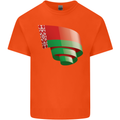 Curled Belarus Flag Belarusian Day Football Kids T-Shirt Childrens Orange