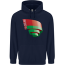 Curled Belarus Flag Belarusian Day Football Mens 80% Cotton Hoodie Navy Blue