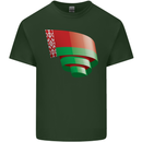 Curled Belarus Flag Belarusian Day Football Mens Cotton T-Shirt Tee Top Forest Green