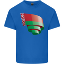 Curled Belarus Flag Belarusian Day Football Mens Cotton T-Shirt Tee Top Royal Blue