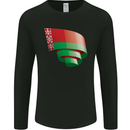 Curled Belarus Flag Belarusian Day Football Mens Long Sleeve T-Shirt Black