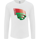 Curled Belarus Flag Belarusian Day Football Mens Long Sleeve T-Shirt White