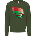 Curled Belarus Flag Belarusian Day Football Mens Sweatshirt Jumper Forest Green