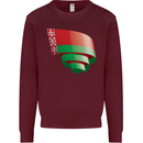 Curled Belarus Flag Belarusian Day Football Mens Sweatshirt Jumper Maroon