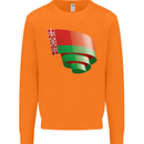 Curled Belarus Flag Belarusian Day Football Mens Sweatshirt Jumper Orange