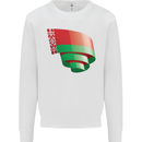 Curled Belarus Flag Belarusian Day Football Mens Sweatshirt Jumper White