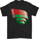 Curled Belarus Flag Belarusian Day Football Mens T-Shirt 100% Cotton Black