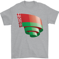 Curled Belarus Flag Belarusian Day Football Mens T-Shirt 100% Cotton Sports Grey