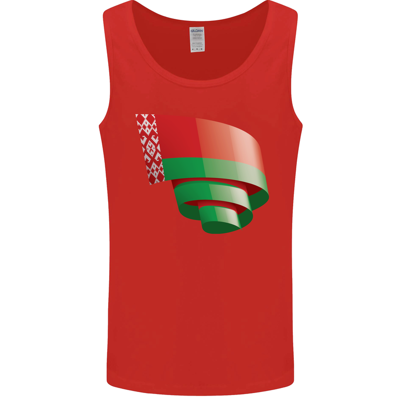 Curled Belarus Flag Belarusian Day Football Mens Vest Tank Top Red
