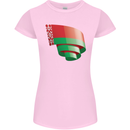 Curled Belarus Flag Belarusian Day Football Womens Petite Cut T-Shirt Light Pink