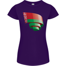 Curled Belarus Flag Belarusian Day Football Womens Petite Cut T-Shirt Purple
