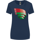 Curled Belarus Flag Belarusian Day Football Womens Wider Cut T-Shirt Navy Blue