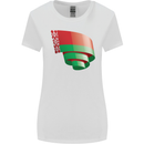 Curled Belarus Flag Belarusian Day Football Womens Wider Cut T-Shirt White