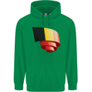 Curled Belgium Flag Belgian Day Football Childrens Kids Hoodie Irish Green