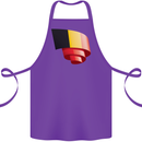Curled Belgium Flag Belgian Day Football Cotton Apron 100% Organic Purple