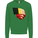 Curled Belgium Flag Belgian Day Football Kids Sweatshirt Jumper Irish Green