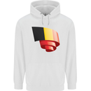 Curled Belgium Flag Belgian Day Football Mens 80% Cotton Hoodie White