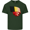 Curled Belgium Flag Belgian Day Football Mens Cotton T-Shirt Tee Top Forest Green