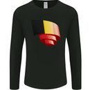 Curled Belgium Flag Belgian Day Football Mens Long Sleeve T-Shirt Black