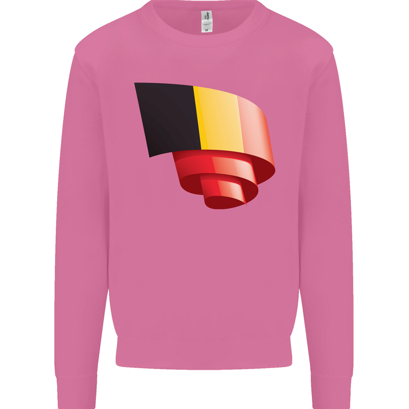 Curled Belgium Flag Belgian Day Football Mens Sweatshirt Jumper Azalea