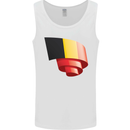 Curled Belgium Flag Belgian Day Football Mens Vest Tank Top White