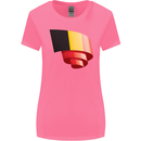 Curled Belgium Flag Belgian Day Football Womens Wider Cut T-Shirt Azalea