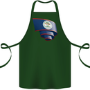 Curled Belize Flag Belizean Day Football Cotton Apron 100% Organic Forest Green