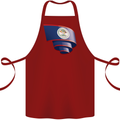 Curled Belize Flag Belizean Day Football Cotton Apron 100% Organic Maroon