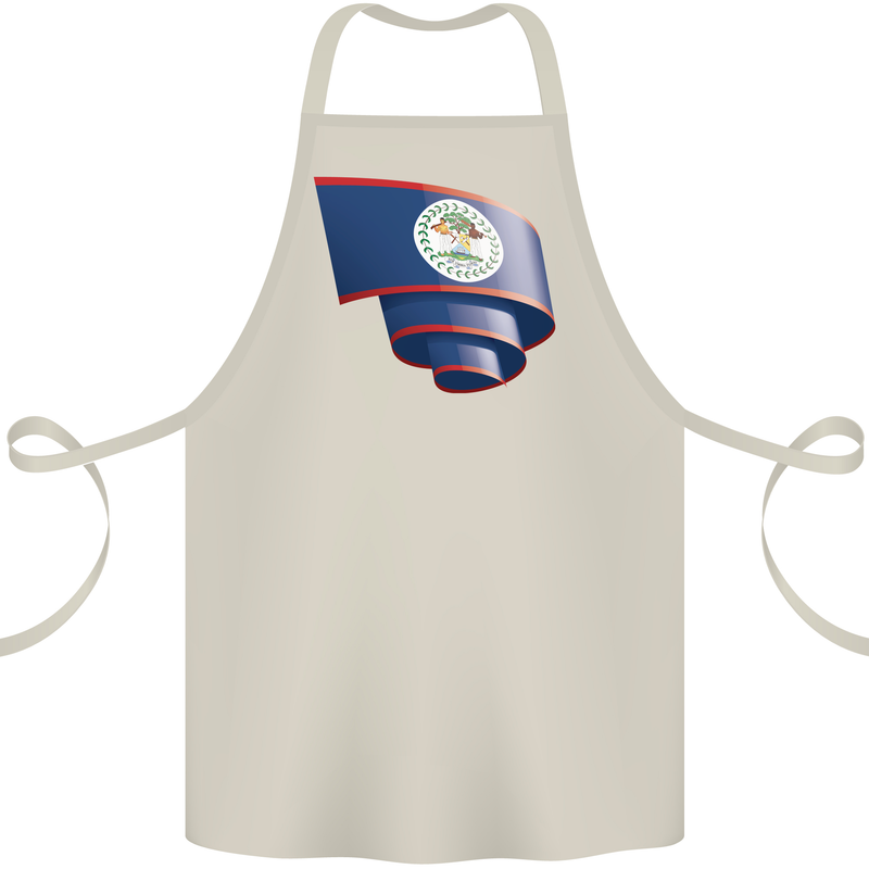 Curled Belize Flag Belizean Day Football Cotton Apron 100% Organic Natural
