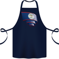 Curled Belize Flag Belizean Day Football Cotton Apron 100% Organic Navy Blue