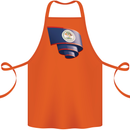 Curled Belize Flag Belizean Day Football Cotton Apron 100% Organic Orange