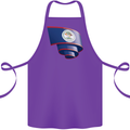Curled Belize Flag Belizean Day Football Cotton Apron 100% Organic Purple