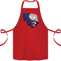 Curled Belize Flag Belizean Day Football Cotton Apron 100% Organic Red
