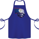 Curled Belize Flag Belizean Day Football Cotton Apron 100% Organic Royal Blue