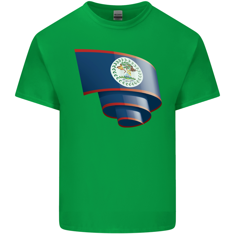 Curled Belize Flag Belizean Day Football Kids T-Shirt Childrens Irish Green