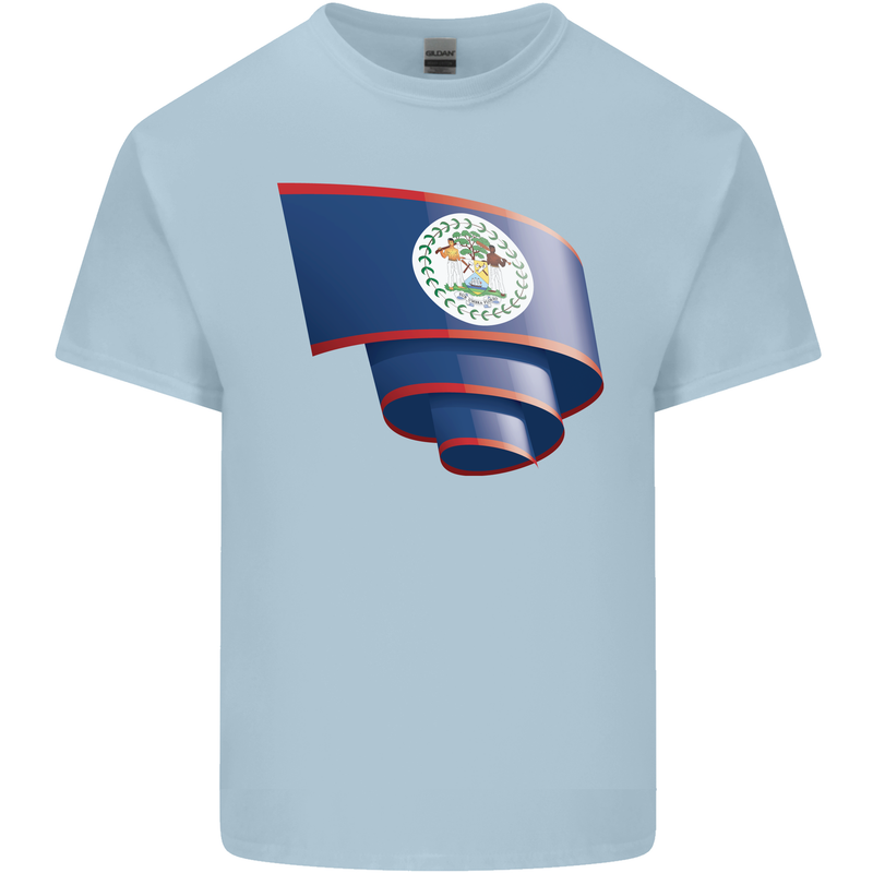 Curled Belize Flag Belizean Day Football Kids T-Shirt Childrens Light Blue