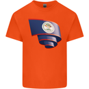 Curled Belize Flag Belizean Day Football Kids T-Shirt Childrens Orange