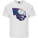 Curled Belize Flag Belizean Day Football Kids T-Shirt Childrens White