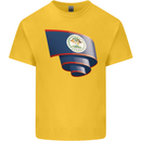 Curled Belize Flag Belizean Day Football Kids T-Shirt Childrens Yellow