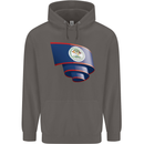 Curled Belize Flag Belizean Day Football Mens 80% Cotton Hoodie Charcoal