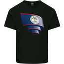 Curled Belize Flag Belizean Day Football Mens Cotton T-Shirt Tee Top Black