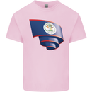 Curled Belize Flag Belizean Day Football Mens Cotton T-Shirt Tee Top Light Pink