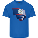 Curled Belize Flag Belizean Day Football Mens Cotton T-Shirt Tee Top Royal Blue