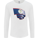 Curled Belize Flag Belizean Day Football Mens Long Sleeve T-Shirt White