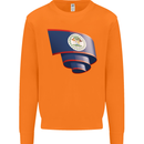 Curled Belize Flag Belizean Day Football Mens Sweatshirt Jumper Orange