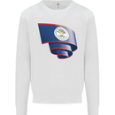 Curled Belize Flag Belizean Day Football Mens Sweatshirt Jumper White