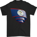 Curled Belize Flag Belizean Day Football Mens T-Shirt 100% Cotton Black