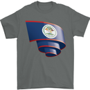 Curled Belize Flag Belizean Day Football Mens T-Shirt 100% Cotton Charcoal