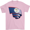 Curled Belize Flag Belizean Day Football Mens T-Shirt 100% Cotton Light Pink